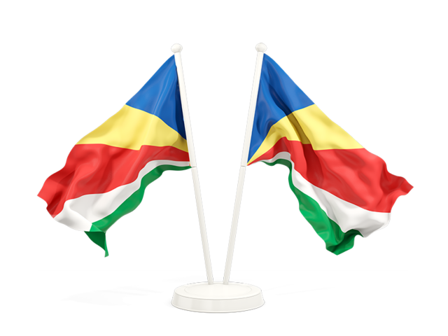 Two waving flags. Download flag icon of Seychelles at PNG format