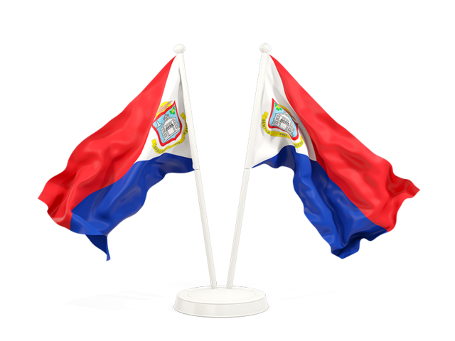 Two waving flags. Download flag icon of Sint Maarten at PNG format