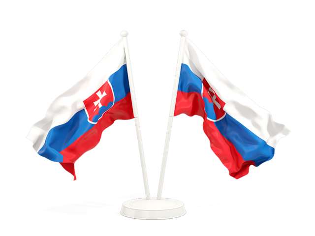 Two waving flags. Download flag icon of Slovakia at PNG format
