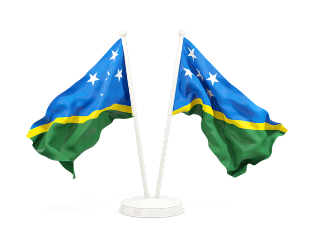Two waving flags. Download flag icon of Solomon Islands at PNG format