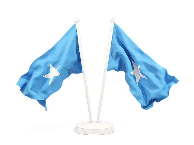 Два развевающихся флага. Скачать флаг. Сомали