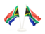 South Africa. Two waving flags. Download icon.