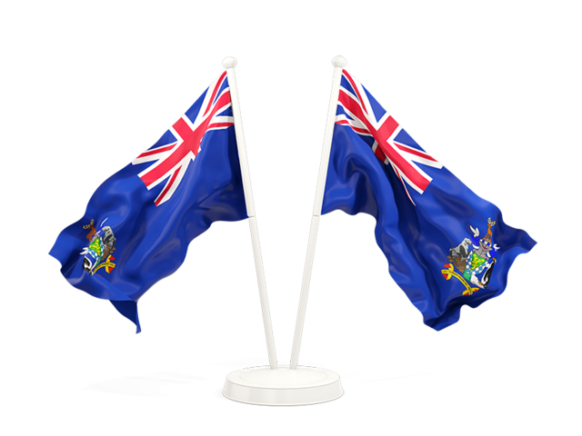 Two waving flags. Download flag icon of South Georgia and the South Sandwich Islands at PNG format