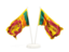 Шри-Ланка. Два развевающихся флага. Скачать иллюстрацию.