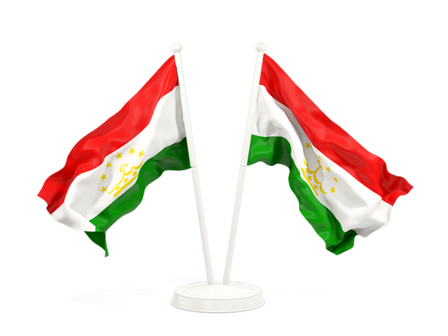 Two waving flags. Download flag icon of Tajikistan at PNG format