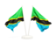 Tanzania. Two waving flags. Download icon.