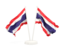 Thailand. Two waving flags. Download icon.