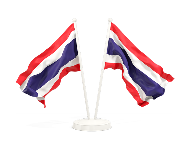 Two waving flags. Download flag icon of Thailand at PNG format