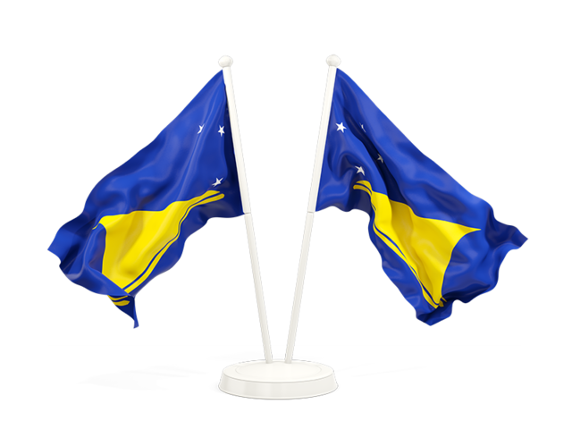 Two waving flags. Download flag icon of Tokelau at PNG format