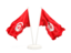 Tunisia. Two waving flags. Download icon.