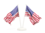 United States of America. Two waving flags. Download icon.