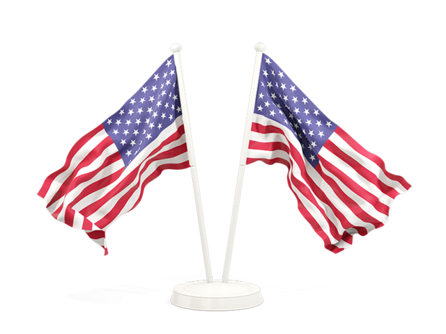 Two waving flags. Download flag icon of United States of America at PNG format