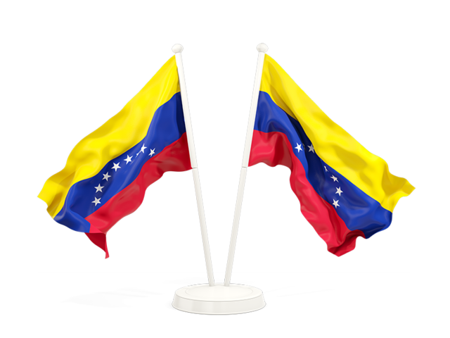 Two waving flags. Download flag icon of Venezuela at PNG format