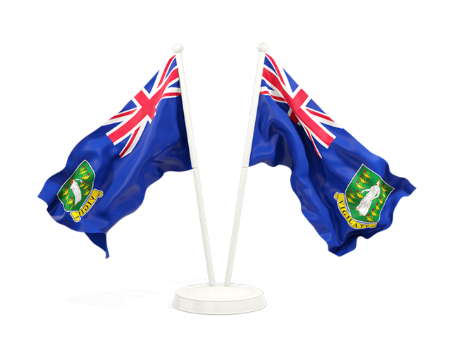 Два развевающихся флага. Скачать флаг. Британские Виргинские острова