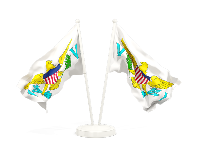 Two waving flags. Download flag icon of Virgin Islands of the United States at PNG format