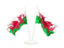 Wales. Two waving flags. Download icon.