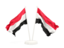 Yemen. Two waving flags. Download icon.