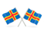 Aland Islands. Two wavy flags. Download icon.