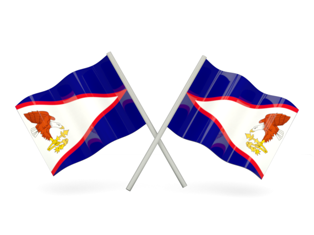 Two wavy flags. Download flag icon of American Samoa at PNG format