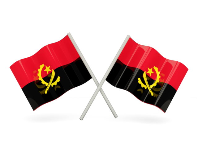 Two wavy flags. Download flag icon of Angola at PNG format