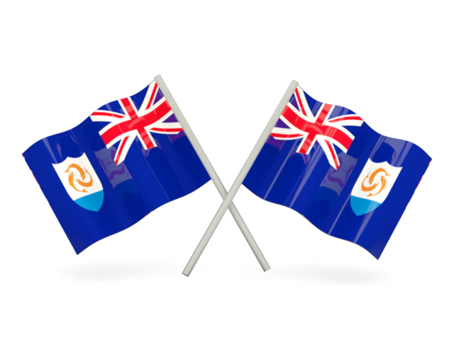 Two wavy flags. Download flag icon of Anguilla at PNG format