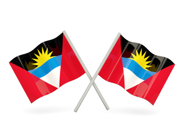 Two wavy flags. Download flag icon of Antigua and Barbuda at PNG format