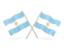 Argentina. Two wavy flags. Download icon.