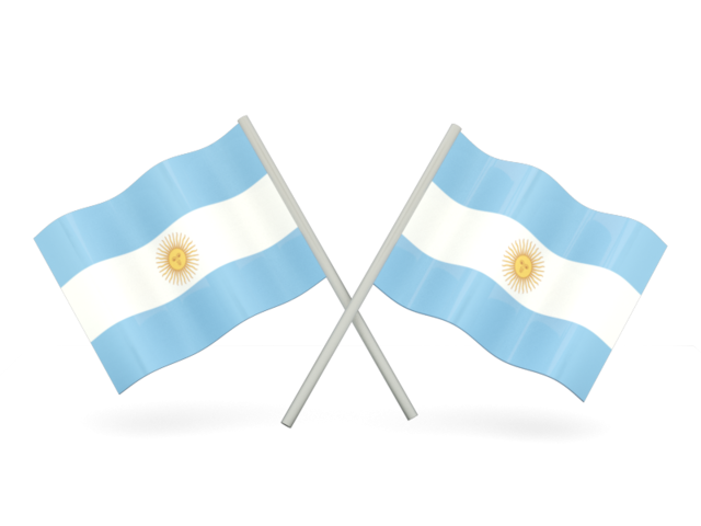 Два волнистых флага. Скачать флаг. Аргентина