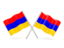 Armenia. Two wavy flags. Download icon.