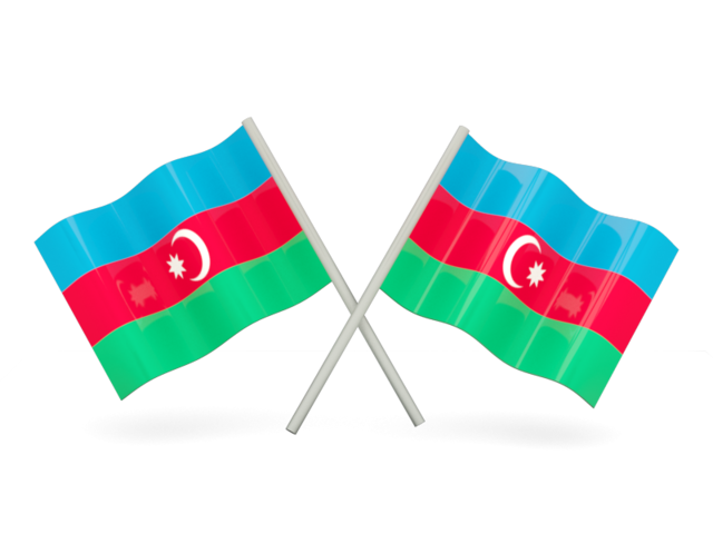 Two wavy flags. Download flag icon of Azerbaijan at PNG format