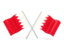Bahrain. Two wavy flags. Download icon.