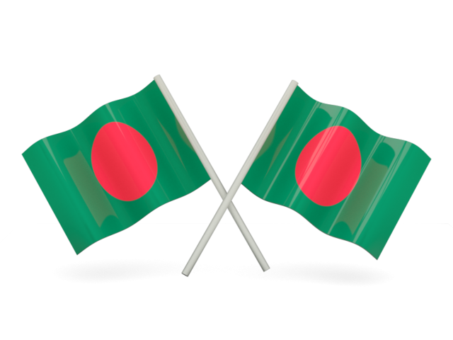Two wavy flags. Download flag icon of Bangladesh at PNG format