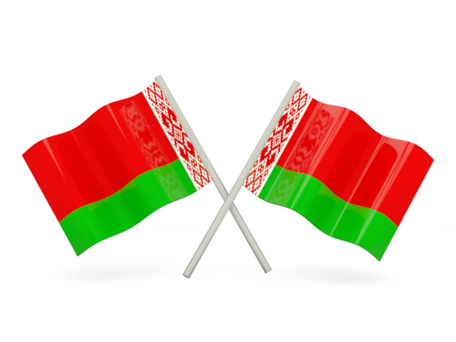 Two wavy flags. Download flag icon of Belarus at PNG format