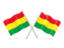 Bolivia. Two wavy flags. Download icon.