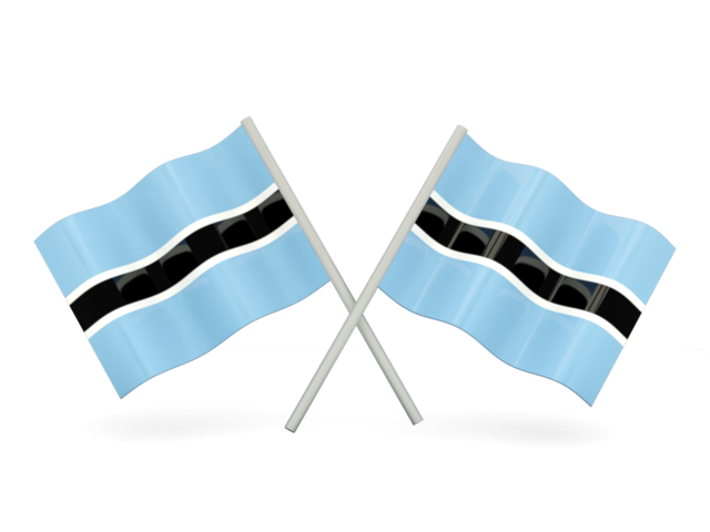 Two wavy flags. Download flag icon of Botswana at PNG format