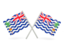 British Indian Ocean Territory. Two wavy flags. Download icon.