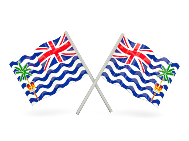 Two wavy flags. Download flag icon of British Indian Ocean Territory at PNG format