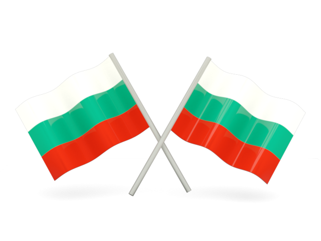 Two wavy flags. Download flag icon of Bulgaria at PNG format