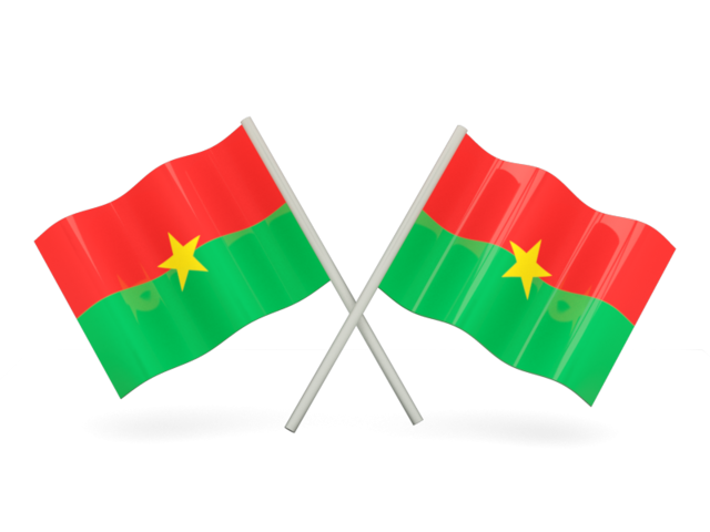 Two wavy flags. Download flag icon of Burkina Faso at PNG format