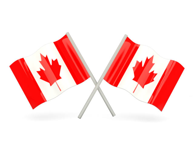 Two wavy flags. Download flag icon of Canada at PNG format