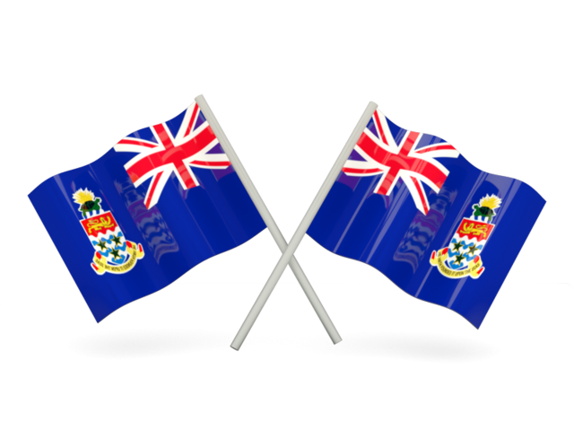 Two wavy flags. Download flag icon of Cayman Islands at PNG format