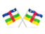 Central African Republic. Two wavy flags. Download icon.