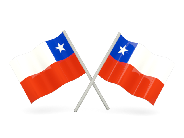 Two wavy flags. Download flag icon of Chile at PNG format