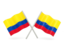 Colombia. Two wavy flags. Download icon.