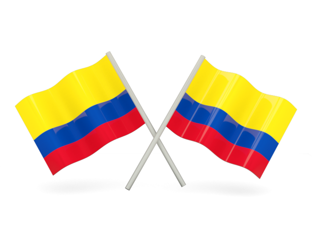 Two wavy flags. Download flag icon of Colombia at PNG format