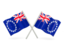Cook Islands. Two wavy flags. Download icon.