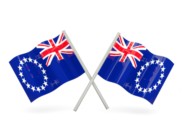 Two wavy flags. Download flag icon of Cook Islands at PNG format