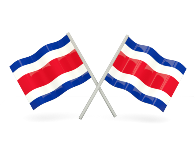 Two wavy flags. Download flag icon of Costa Rica at PNG format