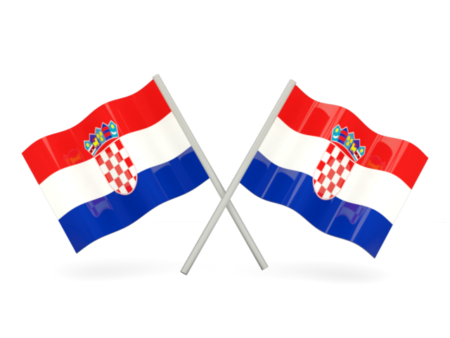 Two wavy flags. Download flag icon of Croatia at PNG format