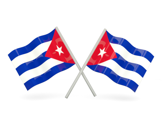 Two wavy flags. Download flag icon of Cuba at PNG format